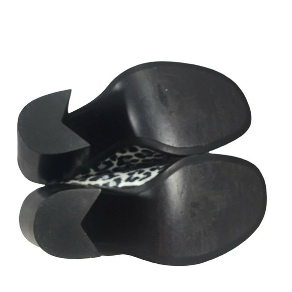 Rampage Asha Platform Block Heels Womens 7 M Gray Leopard Print Embroidered Rose - Picture 2 of 12